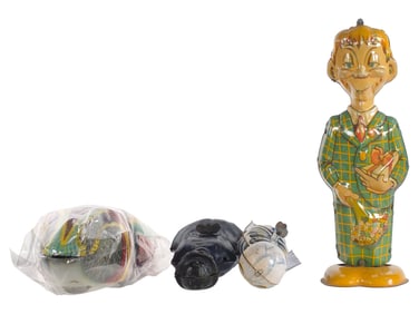 (4) Tin Litho Windup Zombie Toys Marx & B&R