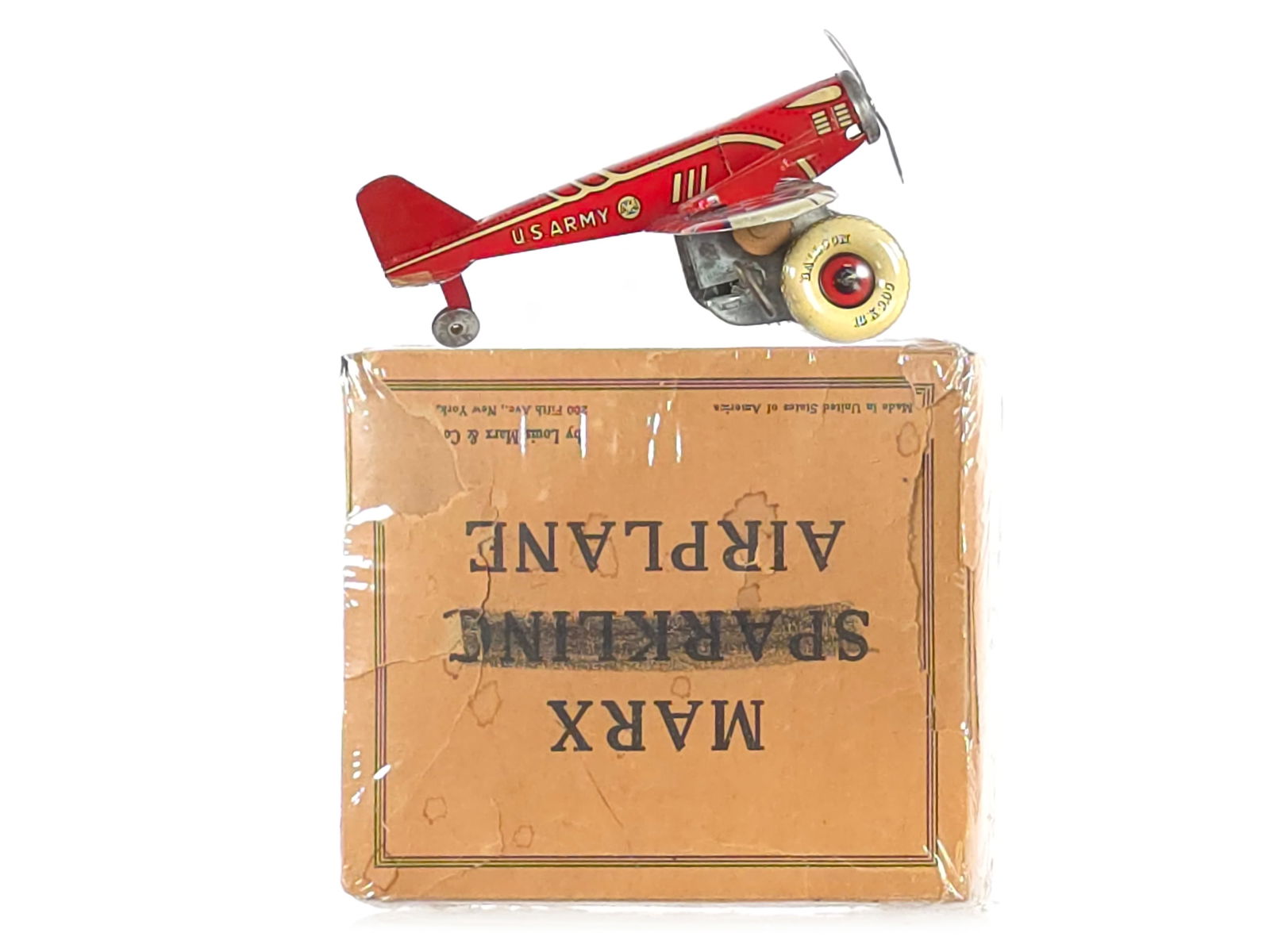 Marx 1930's Mechanical "Pursuit Plane" Boxed - 2