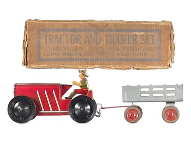 Marx 1934 Tractor Trailer Set Boxed