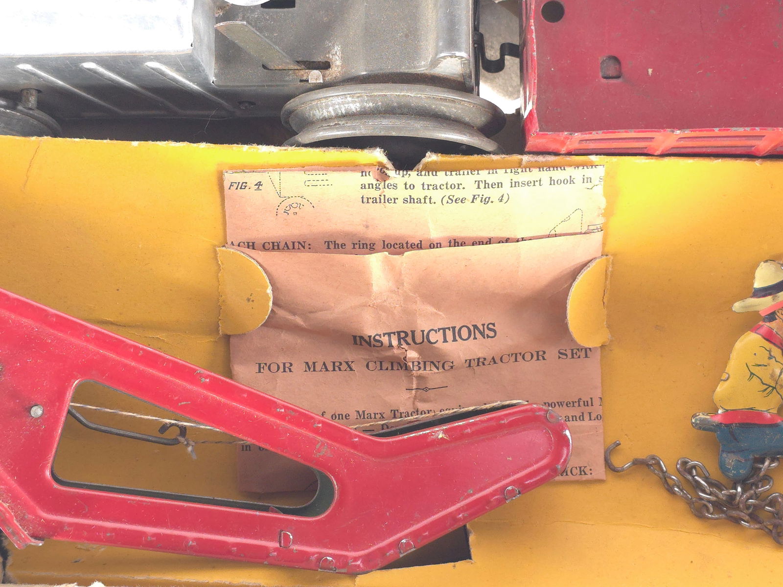 Marx 1932 7 Piece Climbing Tractor Set Boxed - 4