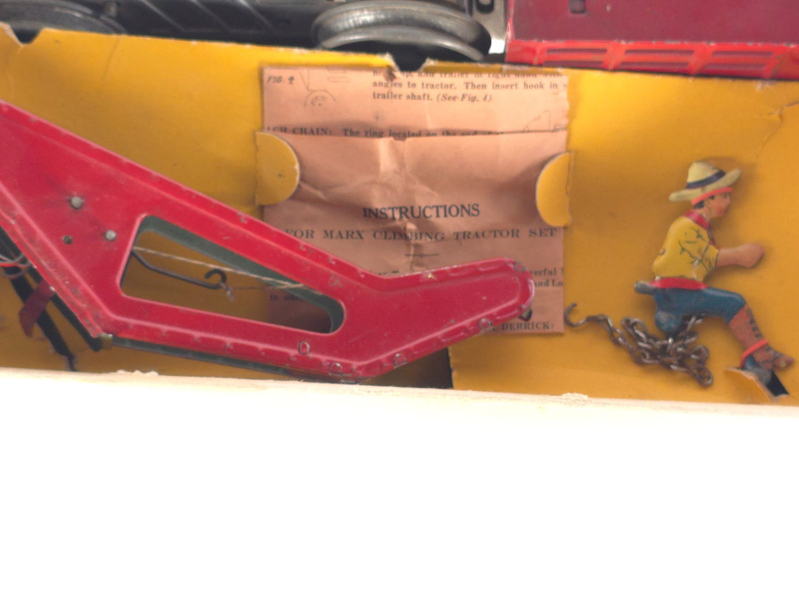 Marx 1932 7 Piece Climbing Tractor Set Boxed - 5