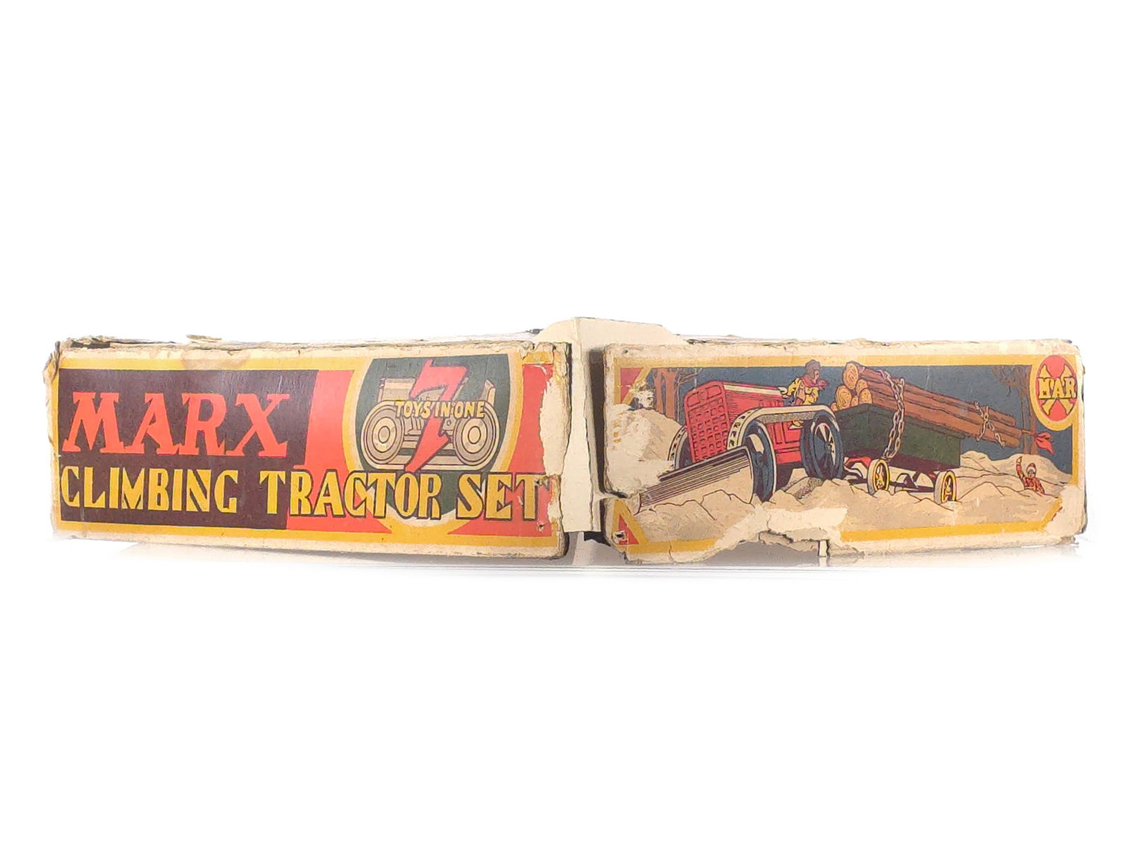 Marx 1932 7 Piece Climbing Tractor Set Boxed - 6
