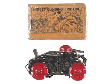 1930 Marx Midget Climbing Fighting Tank Version #1 Rare Variation Boxed