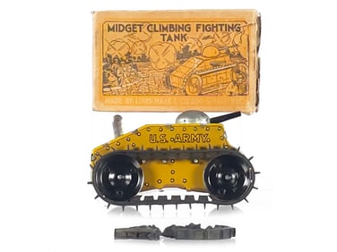 Mid-1930s Marx Midget Climbing Fighting Tank Version #3 Misprint Boxed