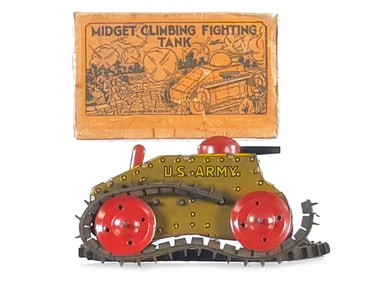 Mid-1930s Marx Midget Climbing Fighting Tank Version #3 Boxed