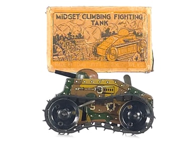 1940s Marx Midget Climbing Fighting Tank Version #4 Boxed