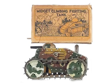 1940s Marx Midget Climbing Fighting Tank Version #4 Boxed