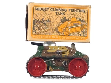 1950s Marx Midget Climbing Fighting Tank Version #5 Boxed