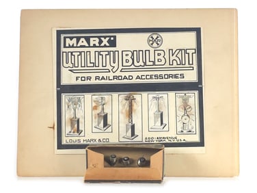 Marx Prototype/Concept Artwork ca. 1930s with Sample Production Bulb Kit