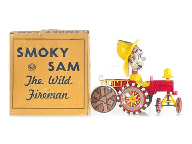 Marx 1950s Smokey Sam the Wild Fireman Rare Canadian Version Boxed