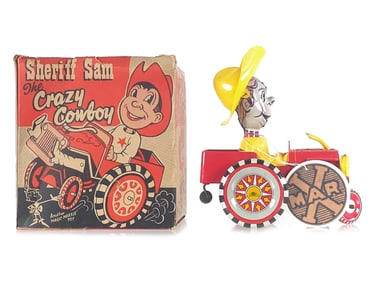 Marx 1950s Sheriff Sam the Crazy Cowboy Rare U.K. Version Boxed