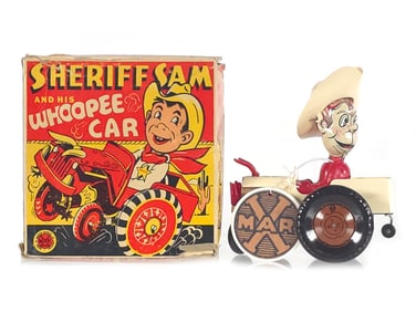 Marx 1950s Sheriff Sam and His Whoopee Car Boxed