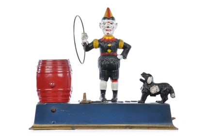 Hubley No. 828 Cast Iron Mechanical Trick Dog Bank
