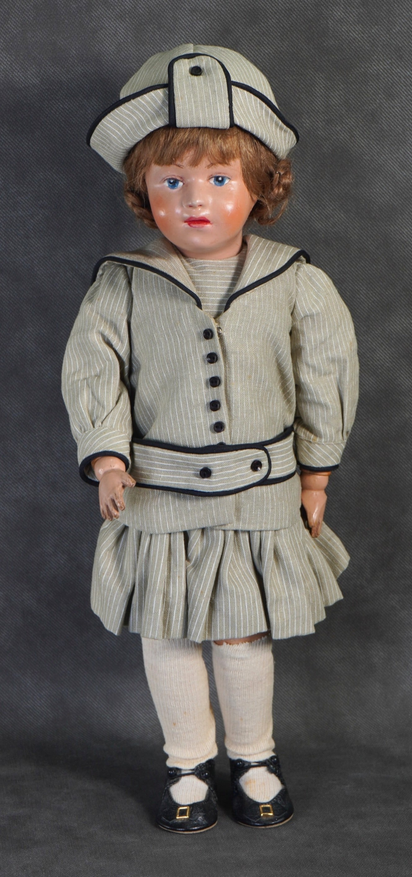 Antique Wood Carved Jointed Schoenhut 308 Nicely Dressed 14" (1 of 4)