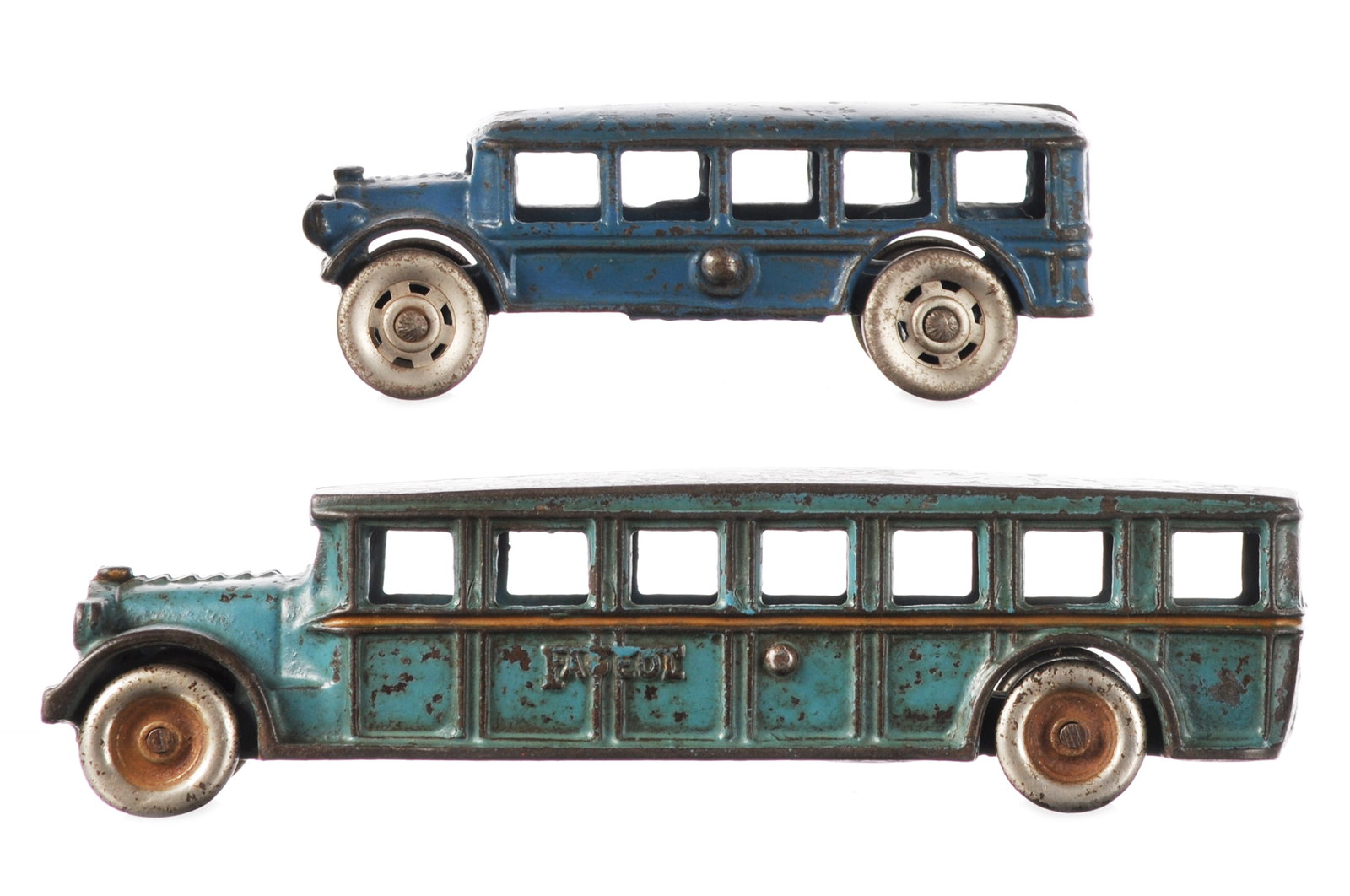 (2) Arcade Fageol and A.C. Williams Cast Iron Buses (1 of 7)