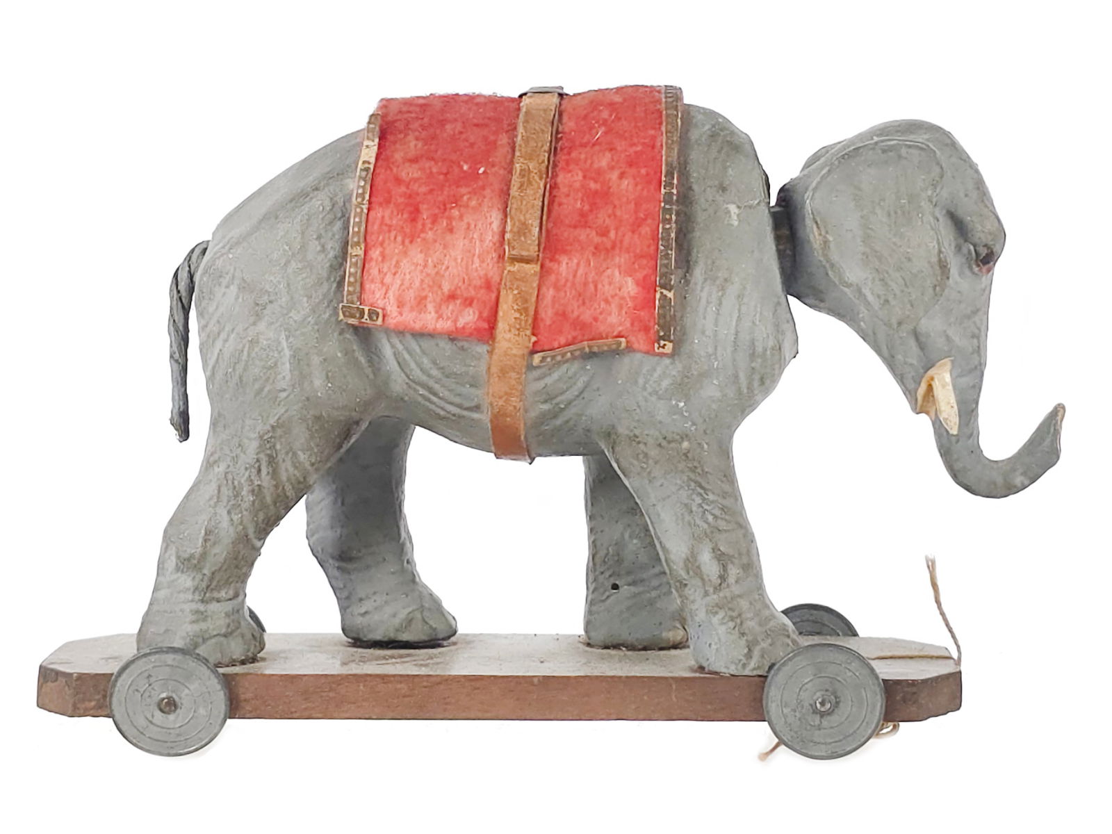 Composite Elephant on Platform Head Nodder Pull Toy - 2