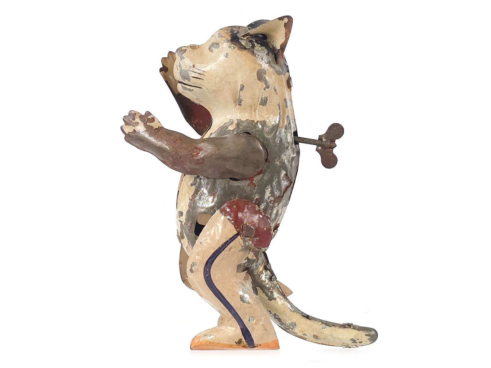 G.A. Mangold/GAMA Conductor Felix Clockwork Toy: Diffuclut to find G.A. Mangold GAMA Conductor Felix clockwork toy. We have tested him, and he worked for us. When wound with his dedicated key, he swivels his hips back and forth. Original paint with