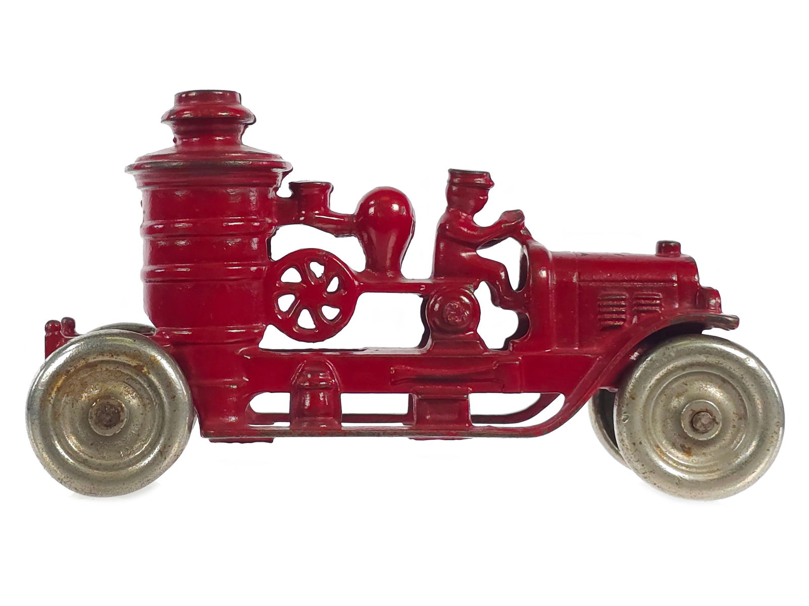 Pristine Red Kenton Cast Iron Fire Engine - 2