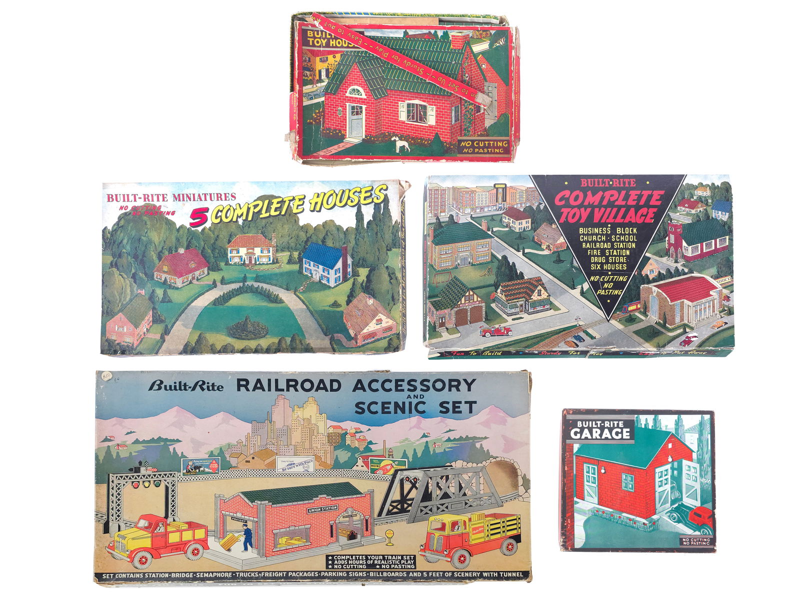 Built-Rite Railroad House and Garage Paper Toy Sets (1 of 16)