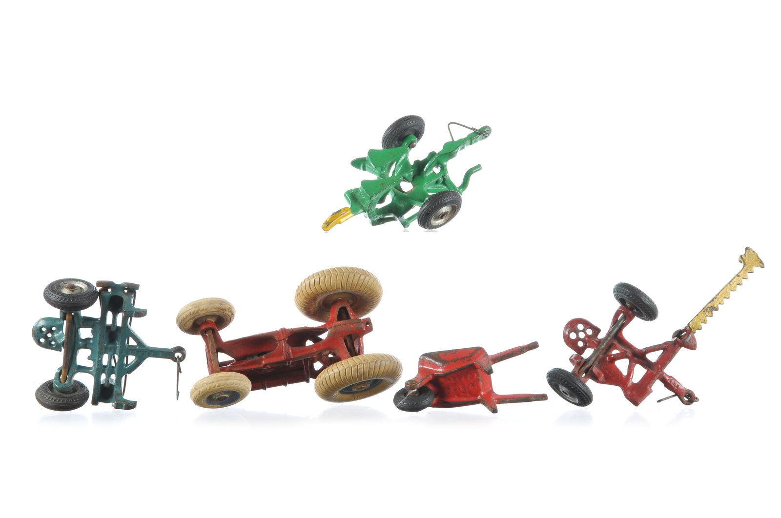 Arcade Cast Iron Tractor and 4 Implement Set - 6