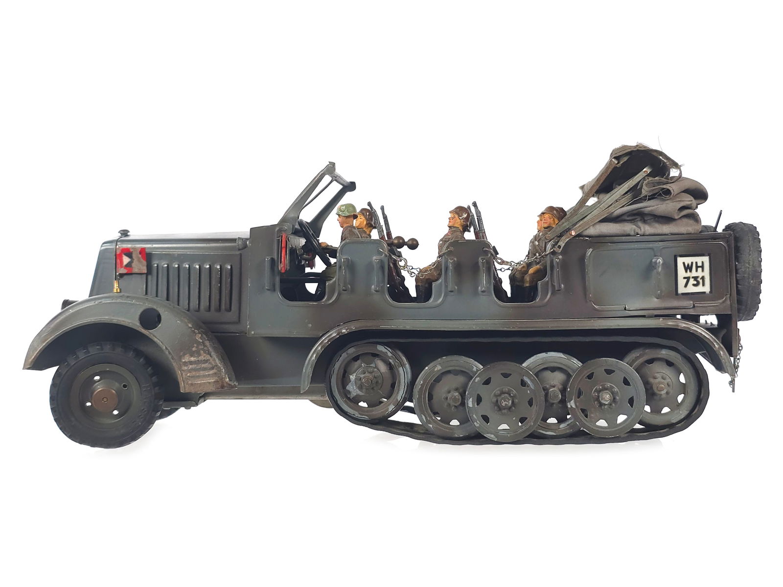World War II Hauser Half Track Zugmaschine Tin Windup (1 of 8)