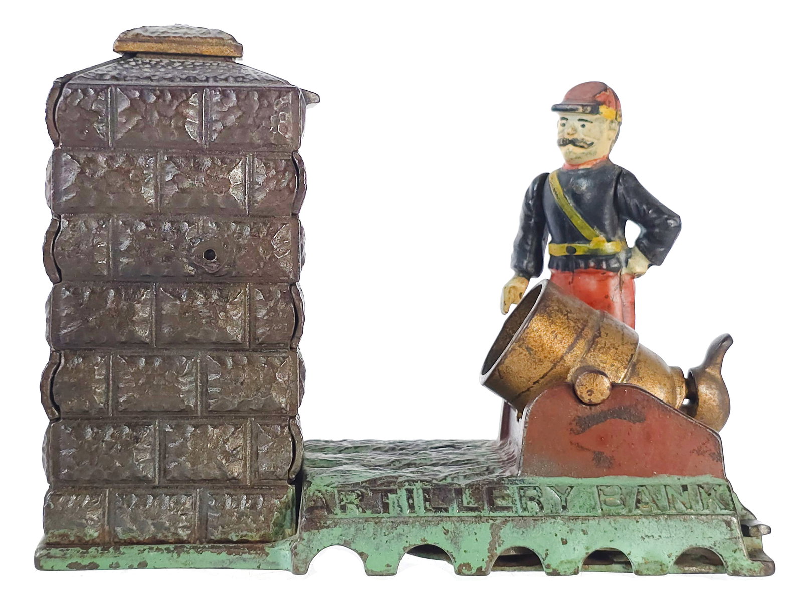 J. & E. Stevens Cast Iron Mechanical No. 24 Artillery Bank (1 of 6)