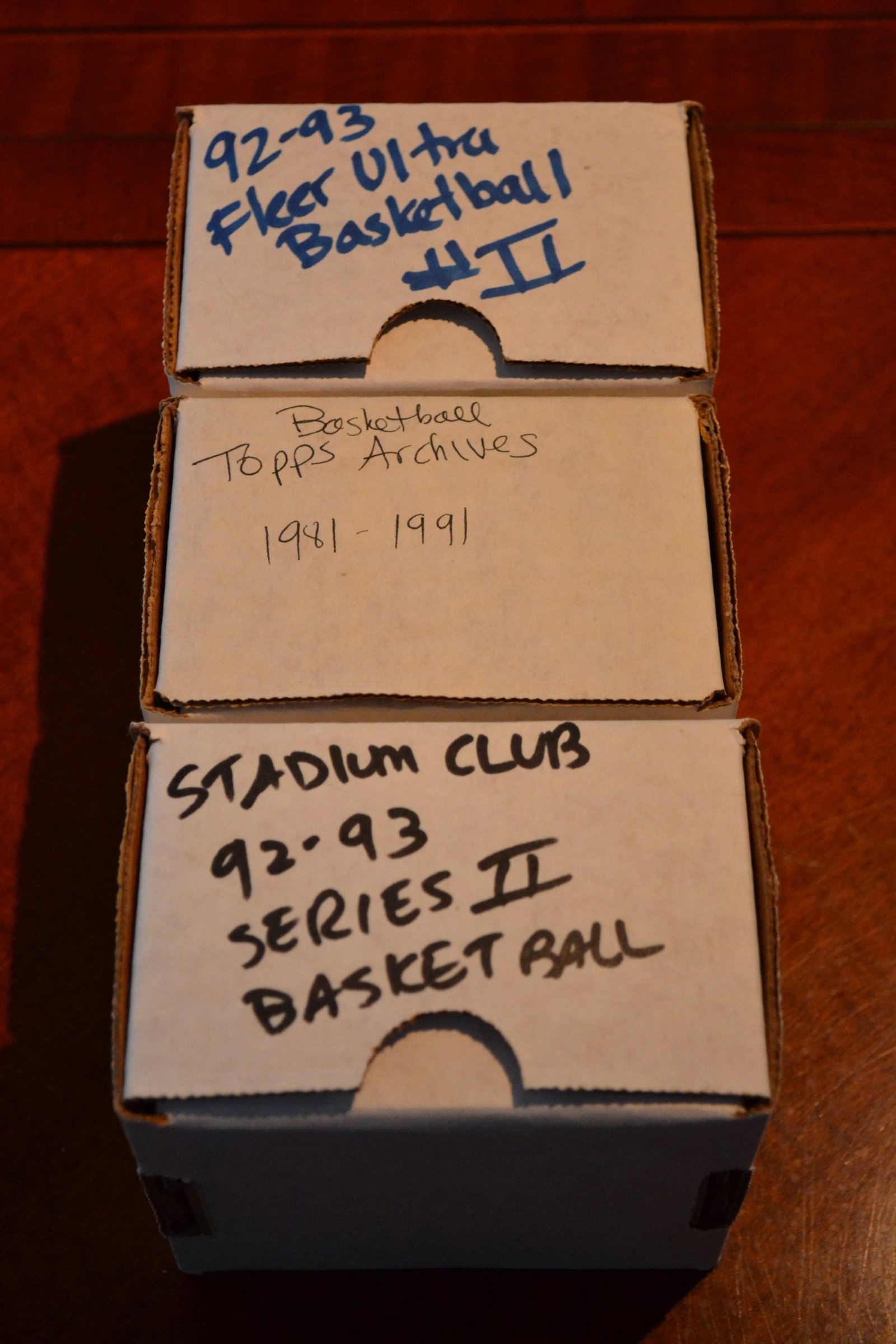 (2) 1992-93 Series 2 & 1981-1991Basketball Cards: Sports 3 Boxes 1981-91 &1992-93 Series 2 Basketball Trading Cards to include: (1) Topps 1981-1991 Archives - Cards 1-150 in box (1) StadiumClub 1992-93 Series 2- Cards 201-400 in box (1) FleerUltra 19