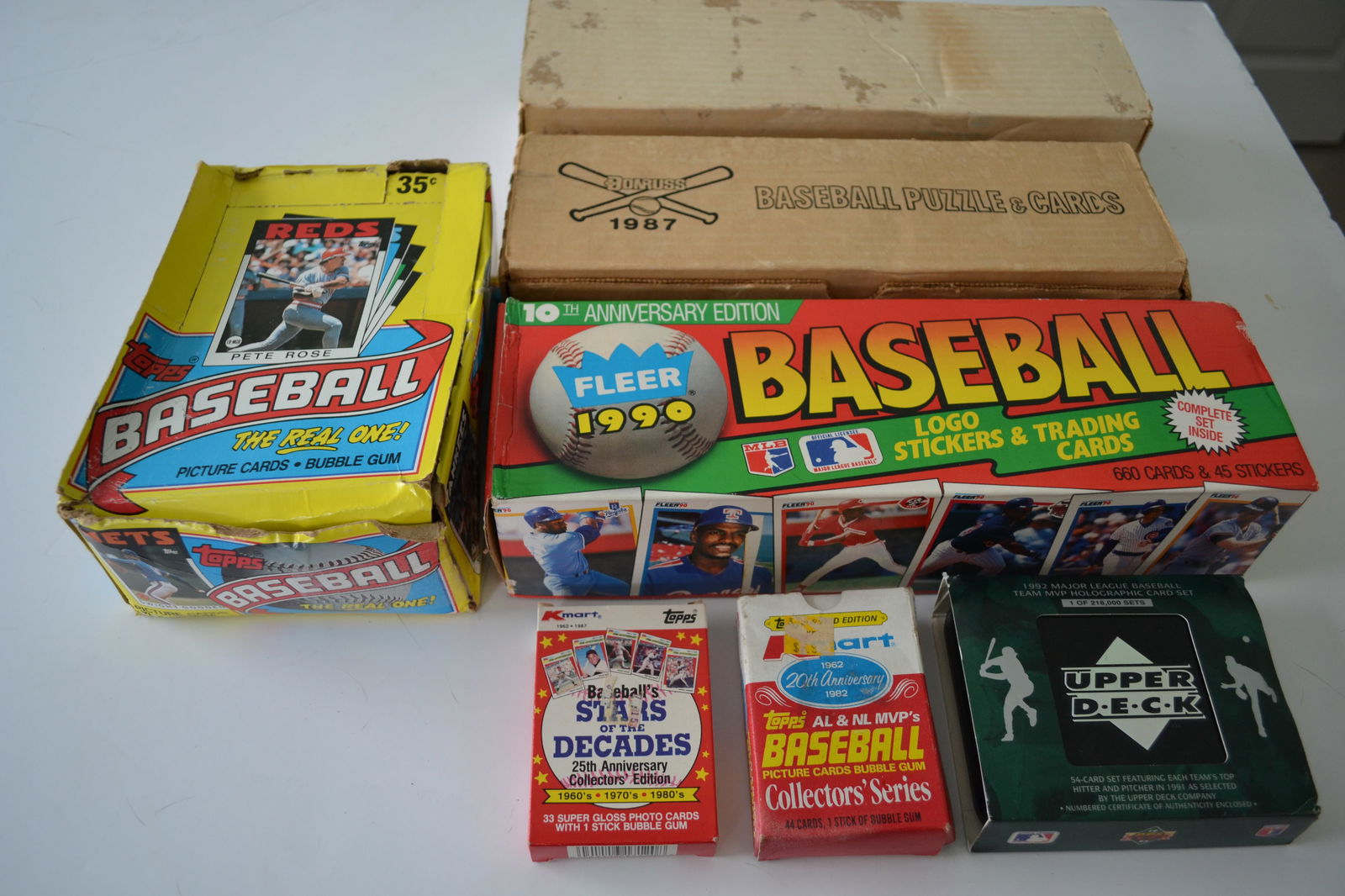 Seven Assorted Baseball Card Sets: Sports Seven Assorted Baseball Card Sets to include: (1) Fleer 1990 Logo Stickers and Trading Cards UNOPENED (1) Donruss1986 Complete Boxed Set (1) Donruss1987 Complete Boxed Set (1) Topps 1987 & othe
