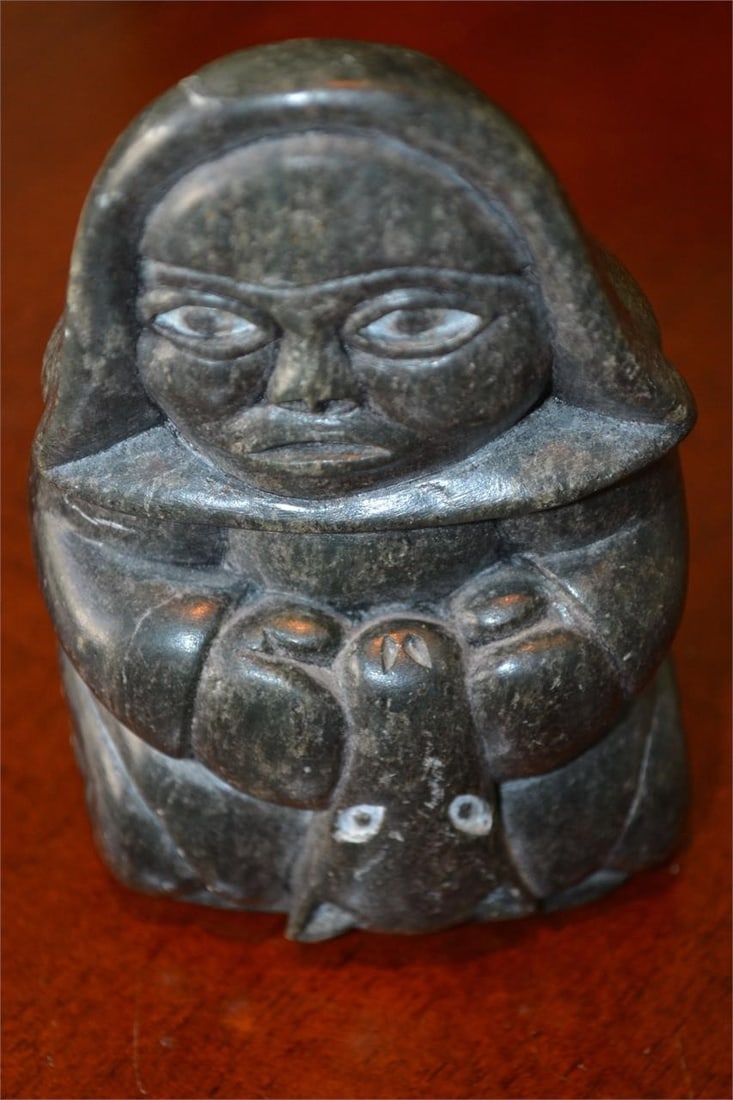 Inuit Sculpture of a Woman with Animal Abraham Pov (1 of 6)