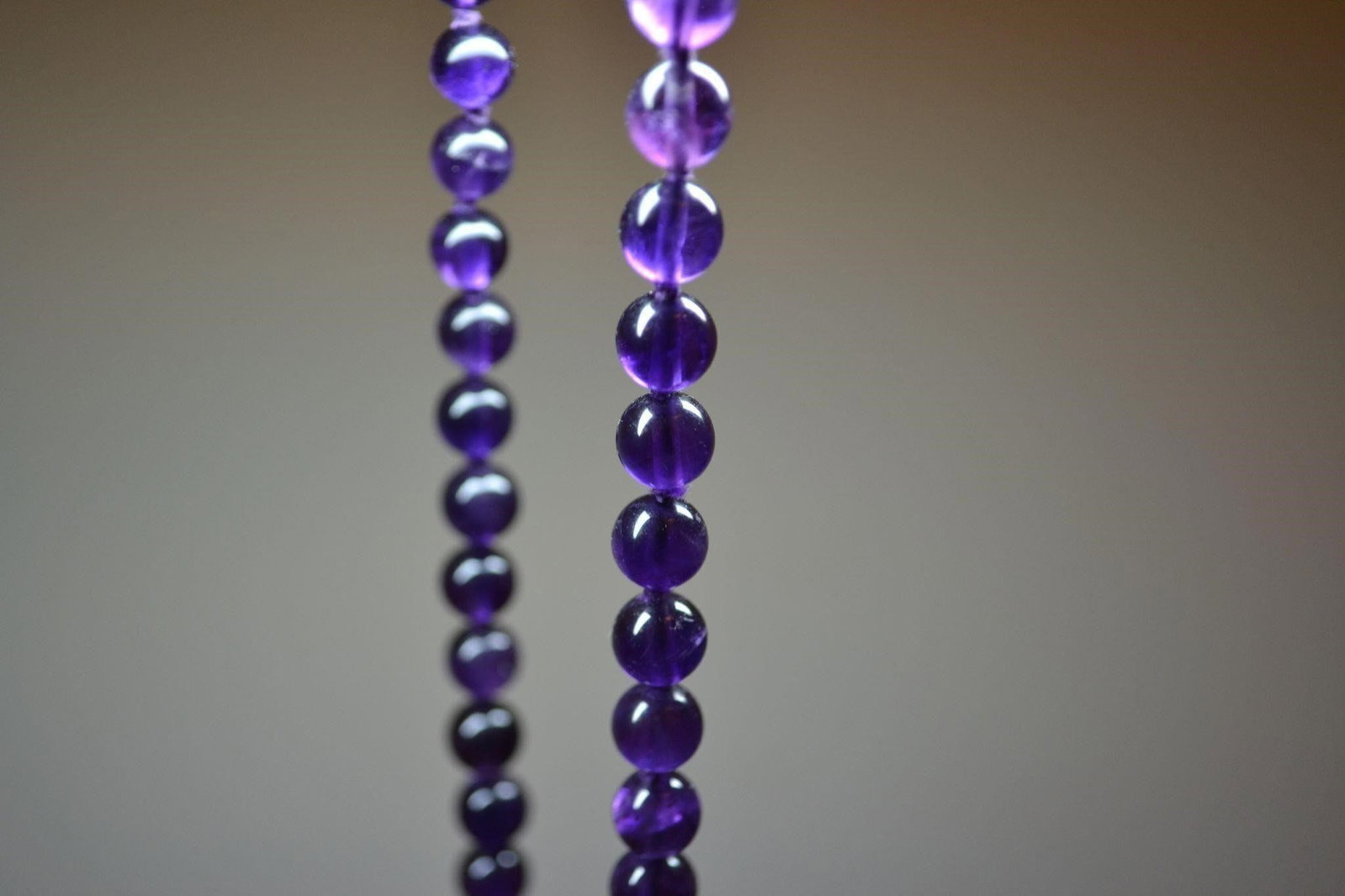 Amethyst Round Bead 7mm Necklace 24" Hand knotted: Amethyst 7mm Round Bead Necklace 24" Length 60 cm, Grade "A" 7mm -7.5mm Beads Hand knotted strand.