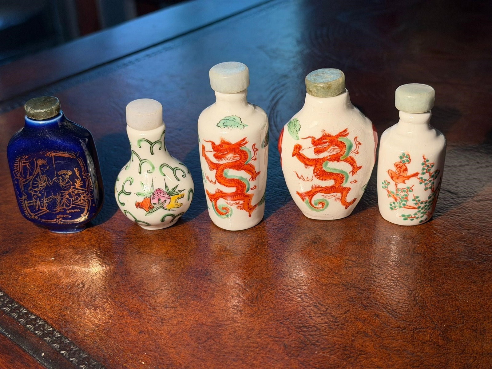 Antique Chinese Snuff Bottles Lot of 5: Antique Chinese Snuff Bottles Lot of 5Purchased by Consignor in China mid-late 1970'sMeasurements 2.5" to 3"