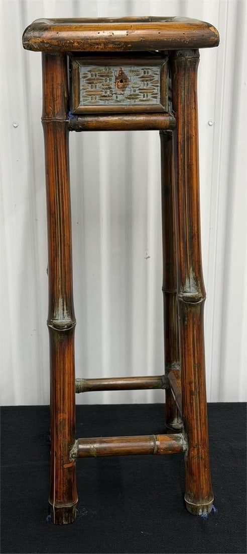 Rattan Small Plant Stand with Drawer (1 of 3)