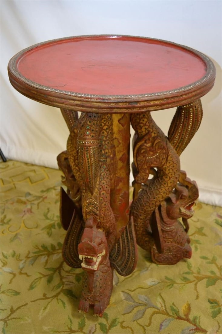 BALINESE ROUND TABLE WITH MYTICAL CREATURES (1 of 4)