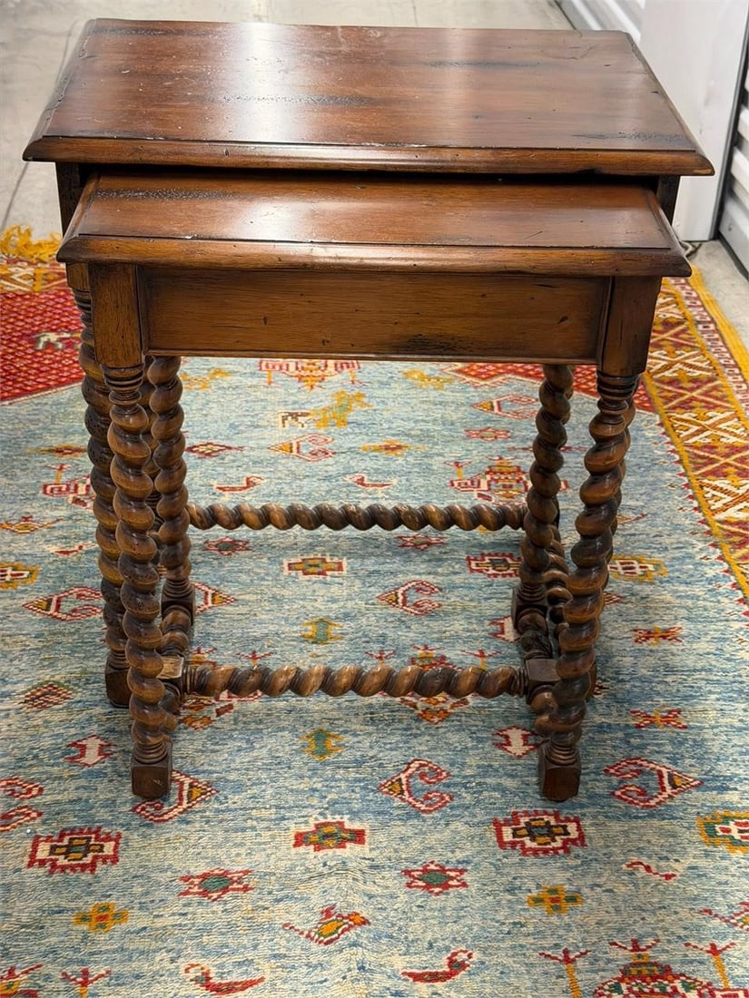 Nest of Two Tables with Barley Twist Legs (1 of 3)