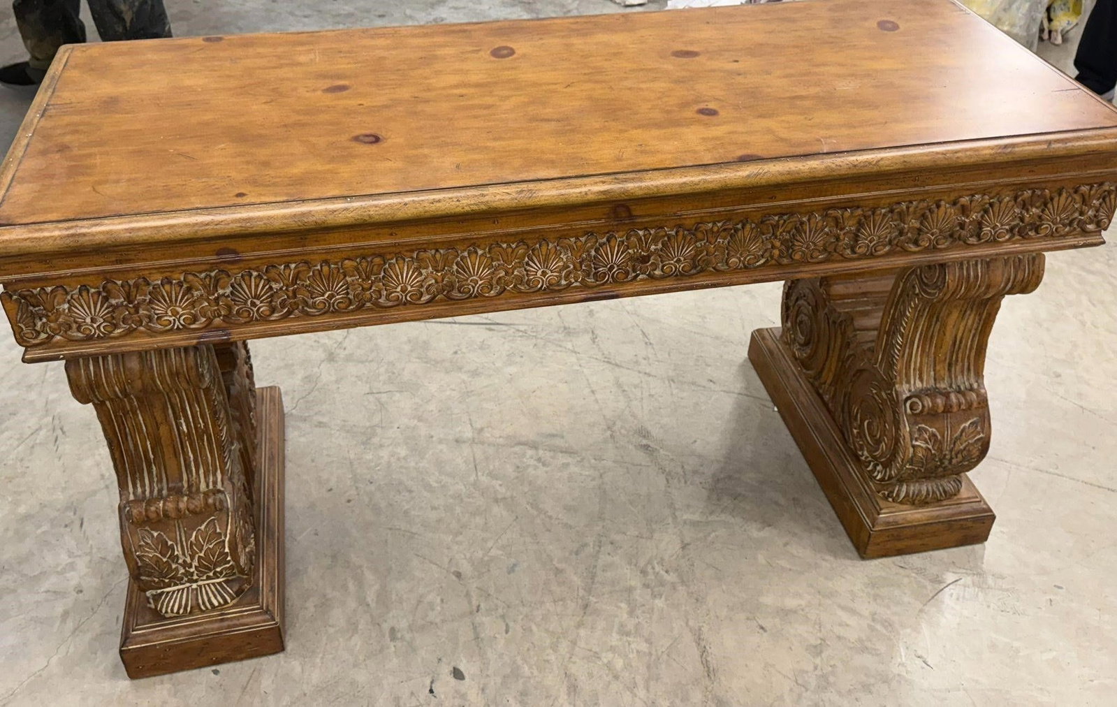 Pine Hall Buffett Console Table Carved Legs - 2