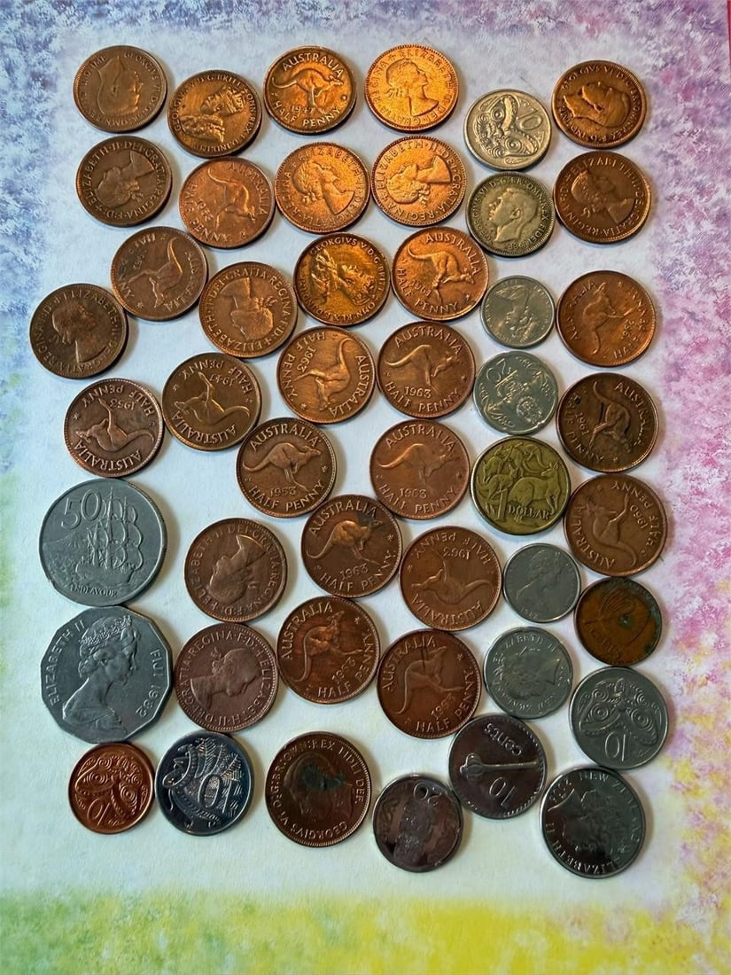 Australia New Zealand and Figi Coins Bulk Lot: Australia New Zealand and Figi Coins Bulk Lot