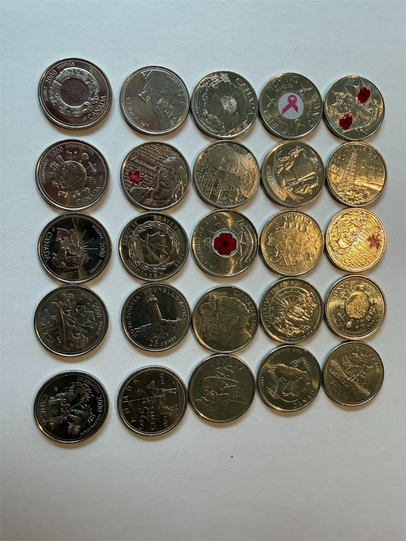 Commemorative Canadian Quarters Bulk Lot of 25 (1 of 2)