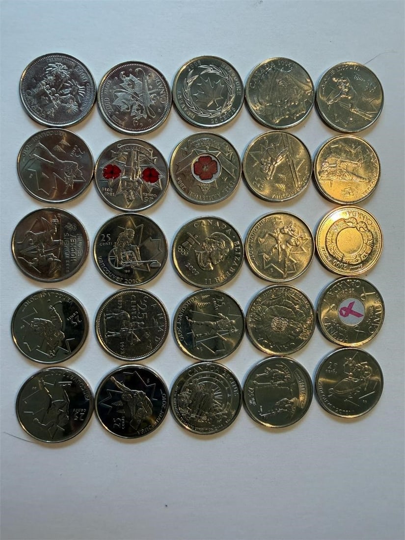 Commemorative Canadian Quarters Bulk Lot of 25 (1 of 2)