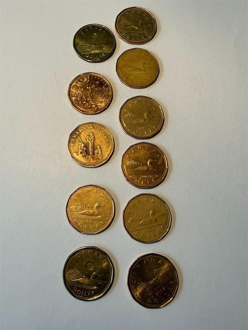 Canada Loonie $1 One Dollar Coins Lot of 11: Canada Loonie $1 One Dollar Coins Lot of 11Commemorative Coins:1995 The Reconciliation2011 Parks Canada CentennialClassic Dates:1987, 1988, 1995, 1996, 1999, 2003, 2006, 2012 and 2013