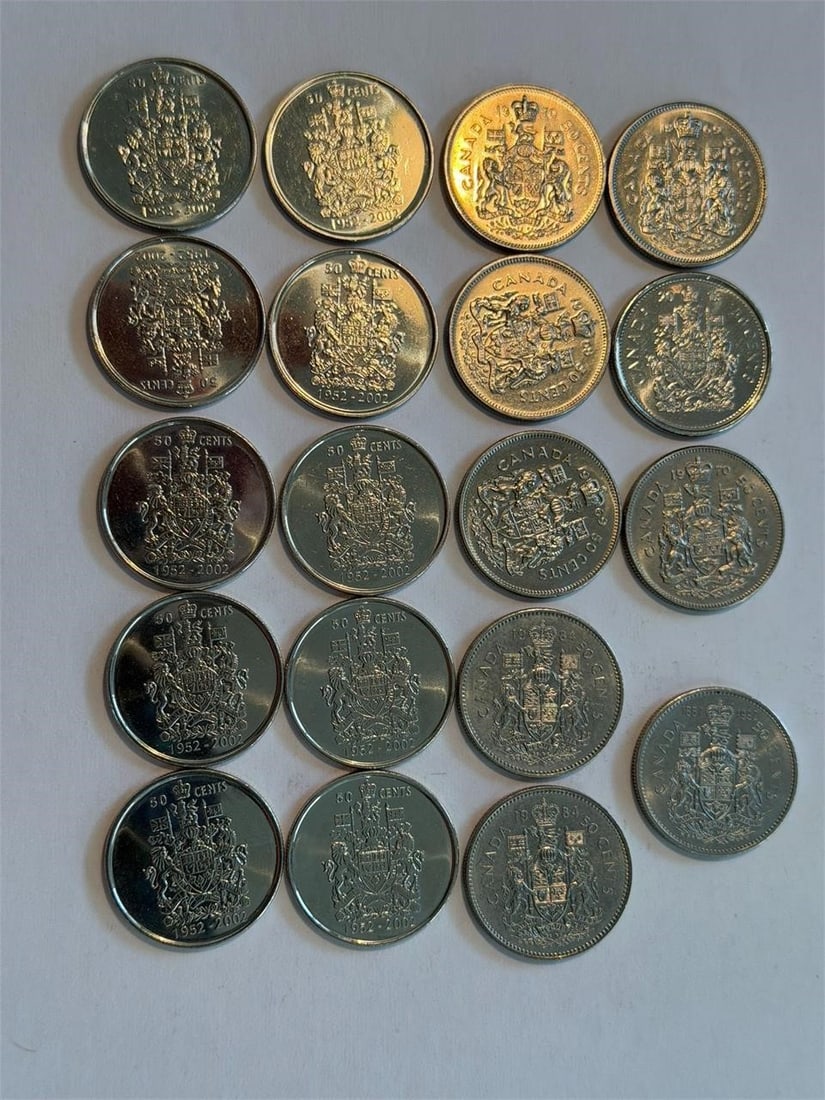 Canada Half Dollars Lot of 19 Coins 1968-2013: Canada Half Dollars Lot of 19 Coins 1968-2013(10) 1952-2002 Golden Jubilee(1) 1887-1992 125th Anniversary of Confederation(1) 1968(2) 1969(2) 1970(2) 1984(1) 2013