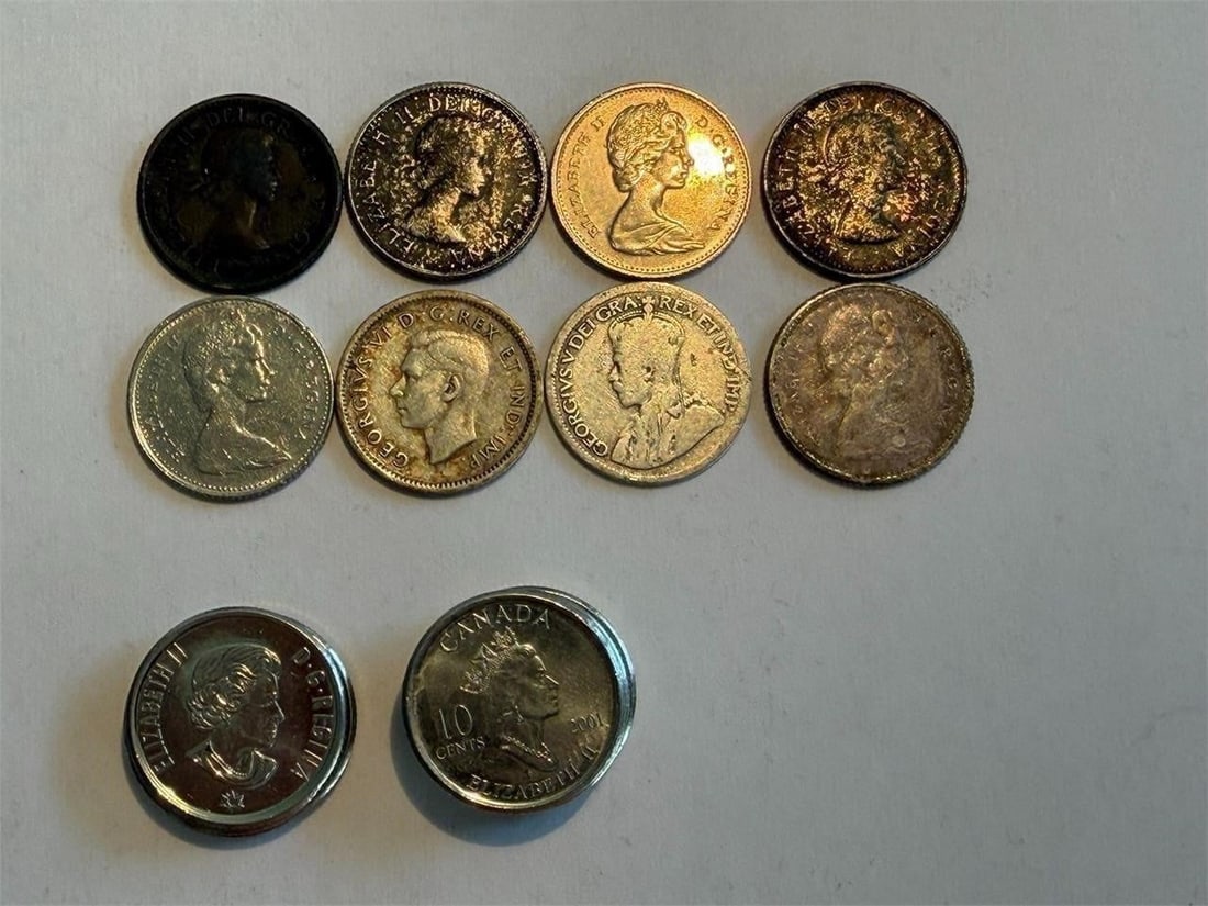Canada Dimes Lot of 17 Coins 1918-2017 (1 of 2)