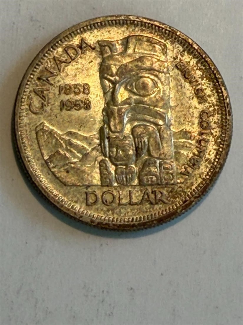 Canada Dollar 1858-1958 British Columbia: Canada Dollar 1858-1958 British Columbia Single Coin