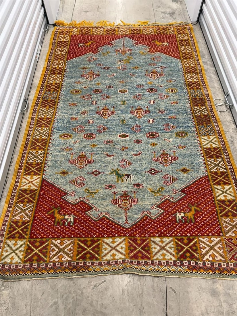 Wool Tribal Gabbeh Rug Hand Knotted: Hand knotted Persian Style Gabbeh Rug wool rug traditional hand-knotted tribal rugs known for their abstract, minimalist designs and use of hand-spun wool. These rugs typically feature open fields of 