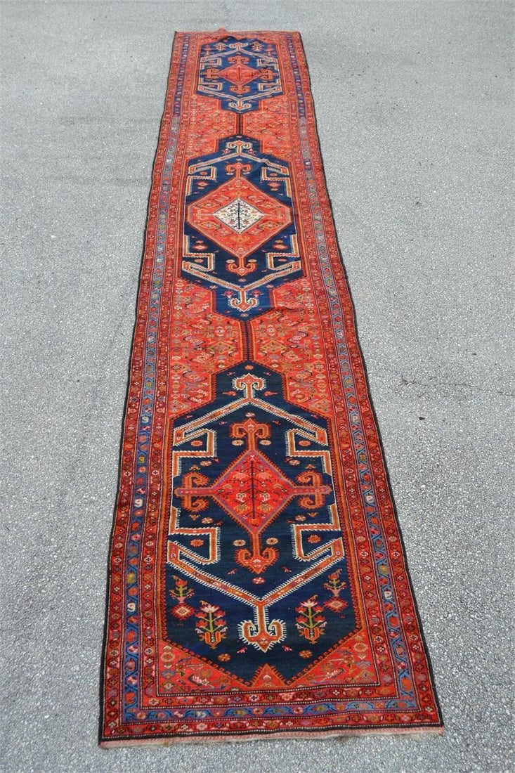 PERSIAN HAND KNOTTED AREA RUG MALAYER RUNNER LONG (1 of 6)