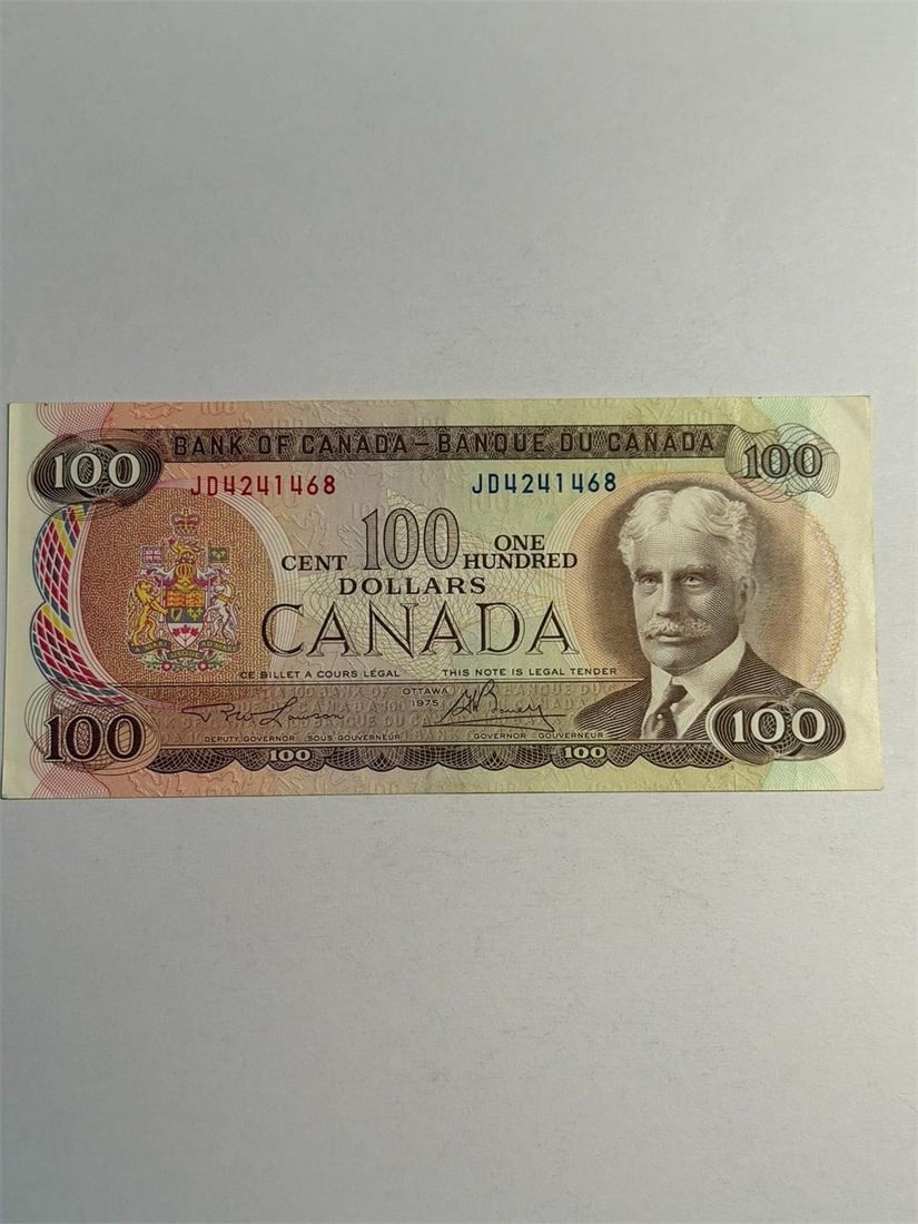 Canada Currency $100 One Hundred Dollar 1975 (1 of 2)