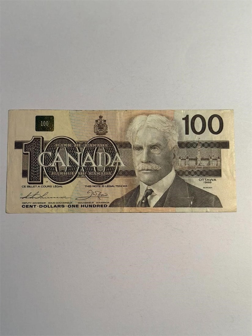 Canada Currency $100 One Hundred Dollar 1988 (1 of 2)