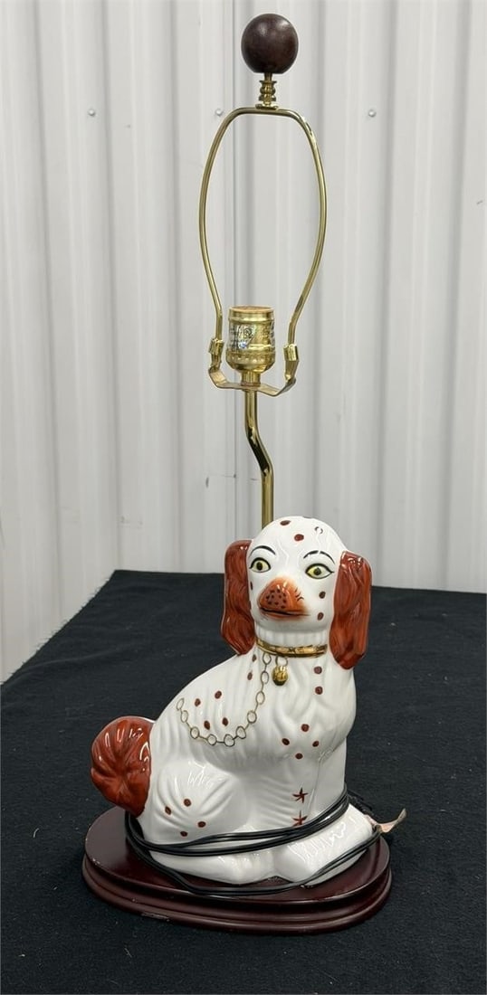 Vintage Staffordshire Table Lamp Ceramic Dog (1 of 2)