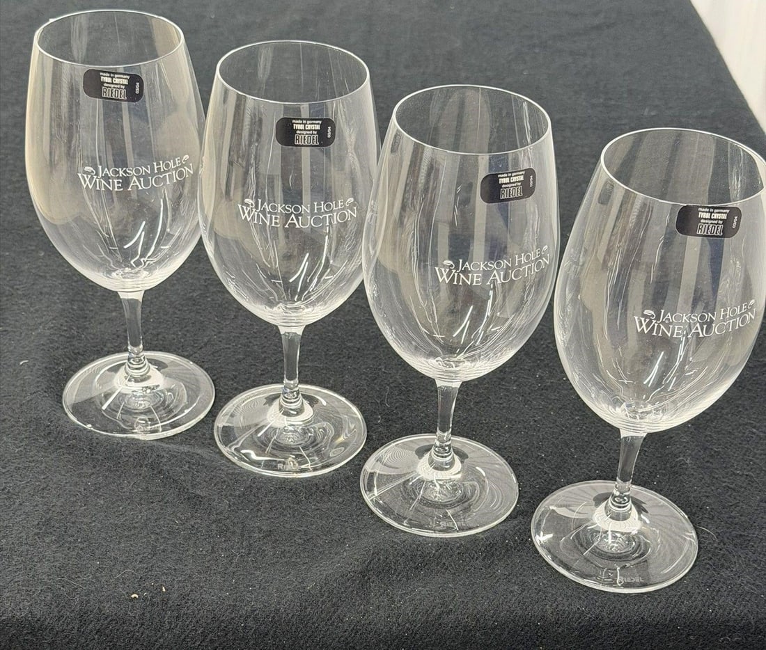 Four Riedel Wine Glasses Etched Jackson Hole (1 of 4)