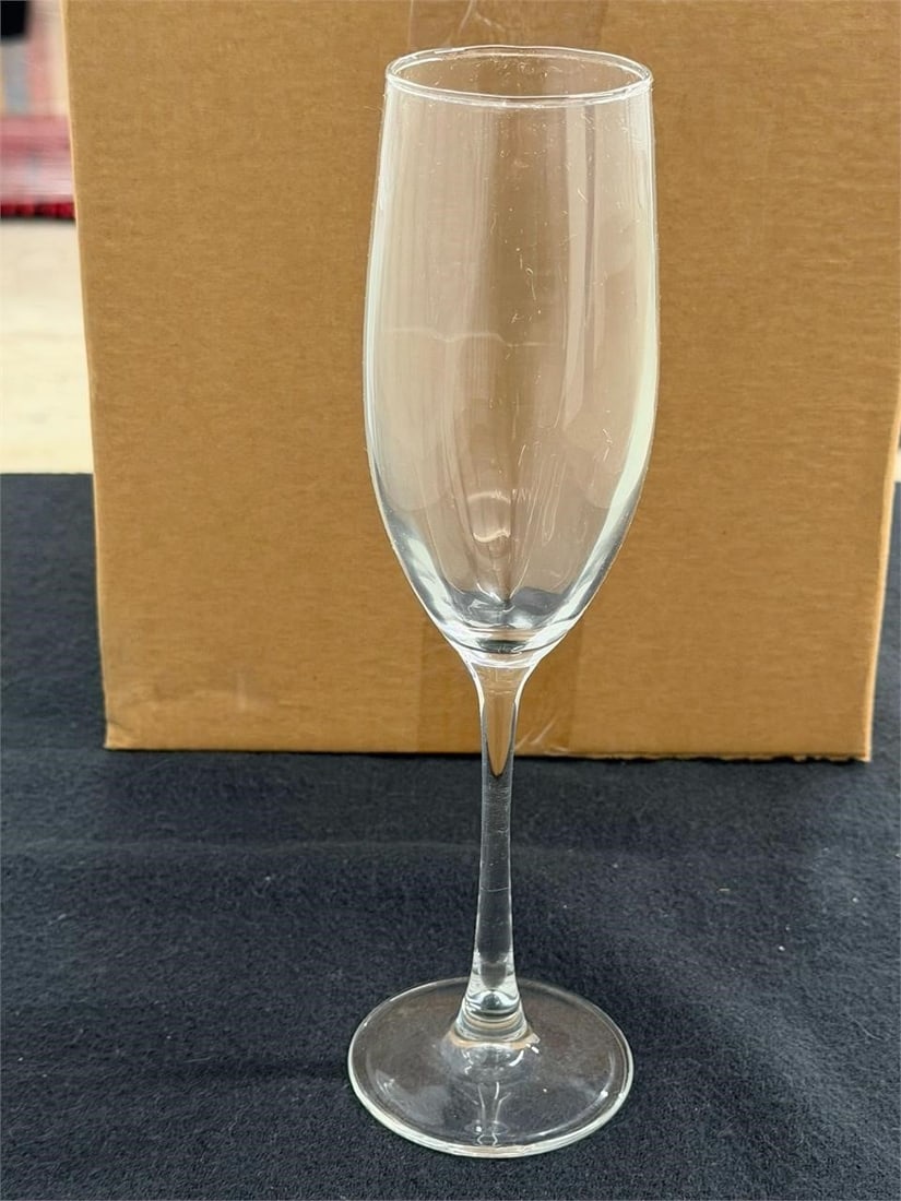 Connoisseur Optic Flute Champagne Glass Lot of 60: ARC Connoisseur Optic Flute Champagne Glass Lot of 605 Boxes of 12Clear 8 oz. Height 9.5"