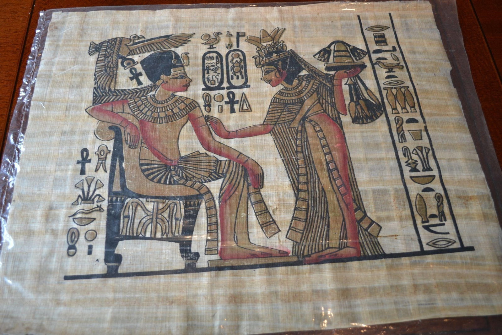 Hand Painted Ancient Egyptian Papyrus Set of 9: Vintage Hand Painted Ancient Egyptian Genuine 9 Papyrus drawing/paintings depicting different scenes. Circa 1990's Includes a Guarantee Certificate. Excellent conditionEach Measure 16 inch x 20 inch
